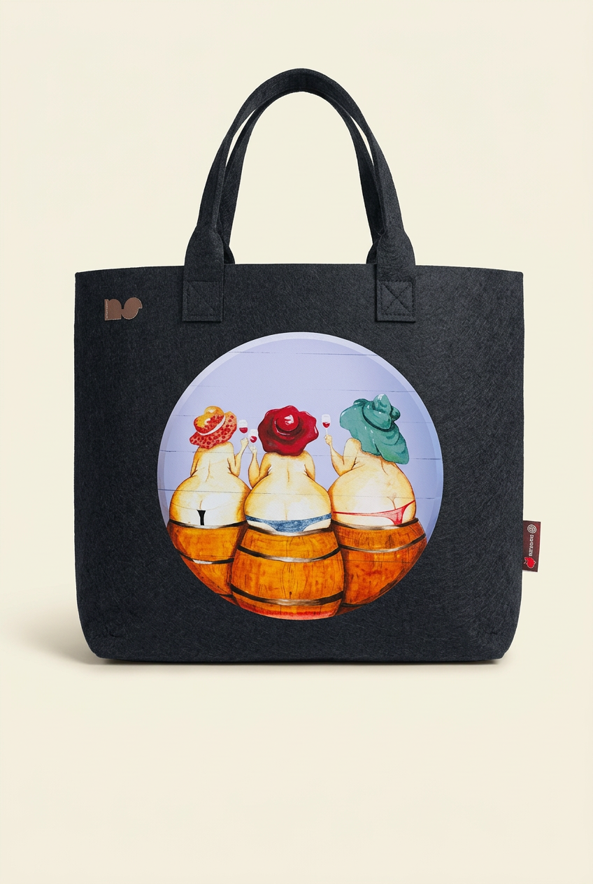 Bolso de fieltro amb fons ivori per a l’aparador