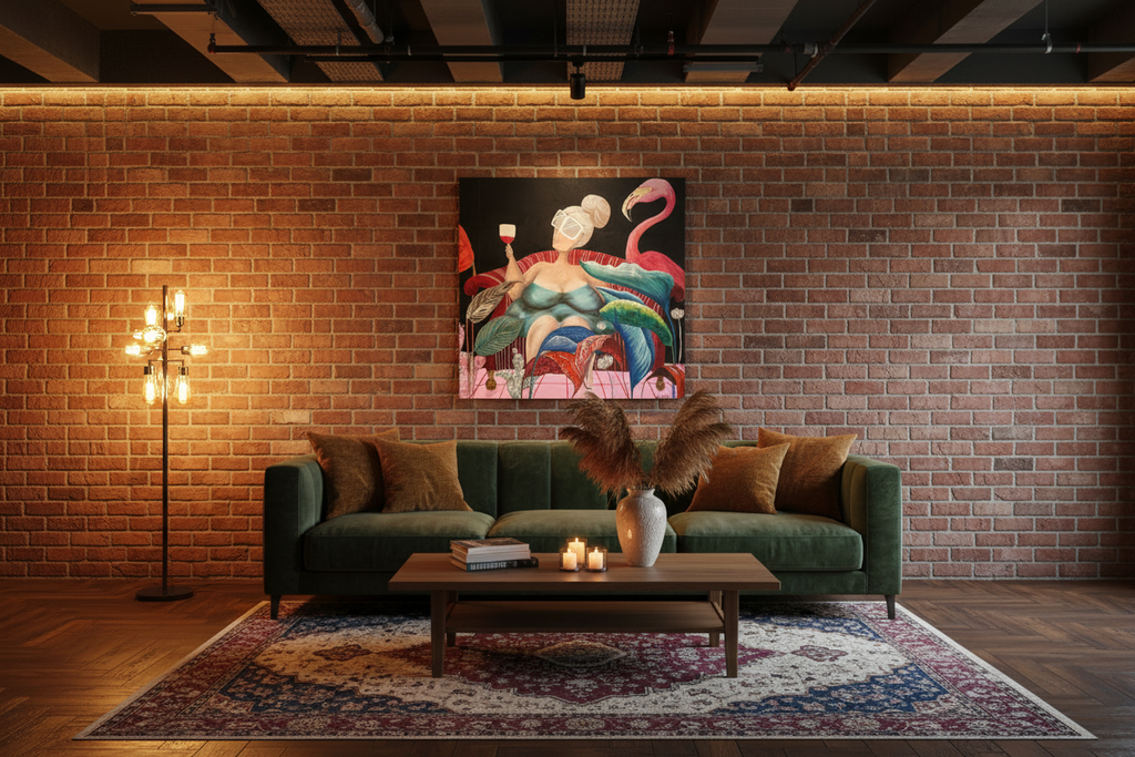 Mockup Flamenca - Salón acogedor