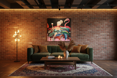 Mockup Flamenca - Salón acogedor