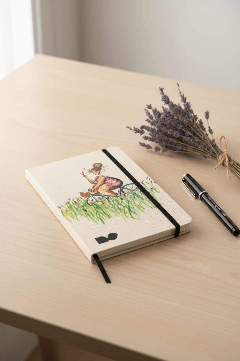 Mockup libreta en bici